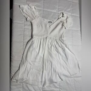 Cottagecore Boho Hollister Smocked Romper Dress Womens Medium White